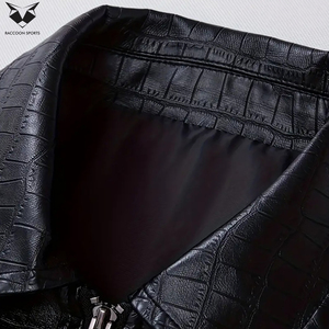 Nouvelle Tendance 2026 : Cuir Noir de Qualité Supérieure, Léger, Écologique, Coupe-Vent, avec Fermeture Éclair, Conception Personnalisée, Service OEM ODM - Product Image 4