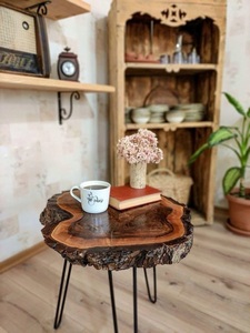 Fantastic Coffee End Side Table Home Decor Bedroom Living Room Office Natural Sheesham <b>Wood</b> Tree <b>Slice</b> Living Room Furniture - Product Image 4