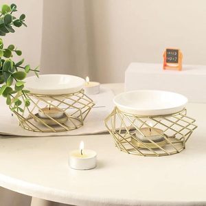 Brûleur d'huiles essentielles en fer forgé, chauffe-parfum et support pour bougie chauffe-plat pour la décoration intérieure, diffuseur de cire fondue et d'aromathérapie, parfum décoratif - Product Image 3