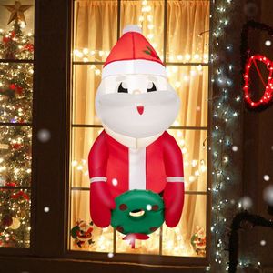 3.3 Feet <b>Lighted</b> Santa Claus Inflatable Outdoor Holiday Yard Decorations Festive Christmas Ornament Unique BROKE <b>Window</b> Design - Product Image 2