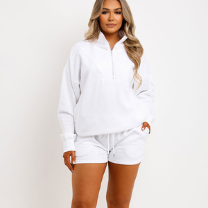 Sudadera con capucha para mujer, estilo vintage, blanca, personalizada, de forro polar, para invierno, con cuello alto, deportiva, transpirable, extragrande, con media cremallera, cómoda - Product Image 1