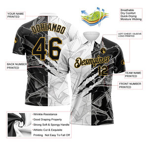 Camiseta Polo y Camiseta de Golf para Hombre 100% Poliéster de Secado Rápido, Personalizable con Impresión por Sublimación 3D, Camiseta Lisa de Sarga - Product Image 2