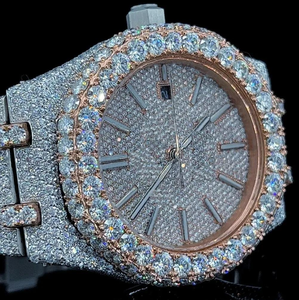 Reloj helado de diamantes de lujo, banda personalizada completa, estilo Hip Hop de cara grande para ropa de fiesta de boda, última moda, negocios, antigüedad - Product Image 3
