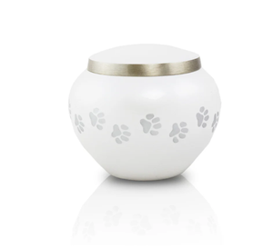 Mini Pet Cremation <b>Urn</b> with Paw Print Lid Stainless Steel Keepsake Ashes Container for Dog and <b>Cat</b> Memorial - Product Image 6