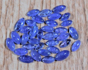 Tanzanite naturelle cabochon marquise, pierre précieuse en vrac, taille calibrée, pour la fabrication de bijoux et pierres pour anneaux - Product Image 1