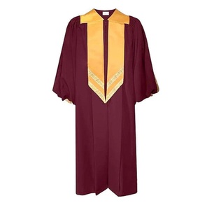 Toghe <span class=keywords><strong>Corali</strong></span> Rosse di Alta Qualità con Bordi Dorati, Abito Lungo Traspirante per Coro, Toghe da Canto, Abbigliamento Clericale per Adulti, Thobes in Vendita - Product Image 6
