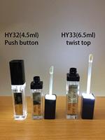 Tube de brillant à lèvres avec lumière LED et miroir, capuchon en plastique noir, 6,5 ml HY33