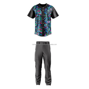Costume de club de sublimation de baseball Uniforme de baseball à manches longues de haute qualité pour hommes Ensembles uniformes de baseball respirants - Product Image 1
