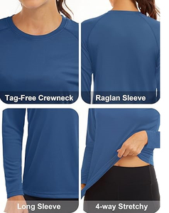 Camisetas de Manga Larga para Mujer, Camisetas de Protección Solar para Senderismo, Pesca, Ejercicio, Protección Contra Rozaduras - Product Image 5