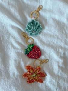 Top Trendy Embroidery Seed Beaded Keychain Lightweight Keyring Avocado Charm For Keys <b>Bag</b> Gift Ethnic Key Holder Statement Piece - Product Image 3