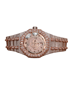 Reloj de Lujo Personalizado con Moissanita para Hombre, Reloj de Pulsera de Cuarzo de Acero Inoxidable con Diamantes - Product Image 1
