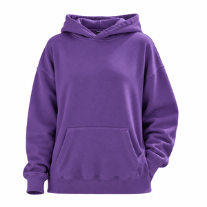 Sweat-shirt à capuche oversize uni pour homme, 100 % coton, manches classiques, imprimé numérique, idéal pour l'hiver - Product Image 1