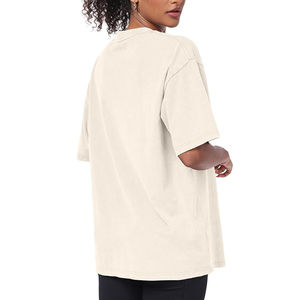 Camiseta Gráfica de Color Sólido para Mujer, Talla Grande, Cuello Redondo, Transpirable, 100% Algodón, Estilo Casual, Verano, Ecológica, Secado Rápido, Personalizada - Product Image 5