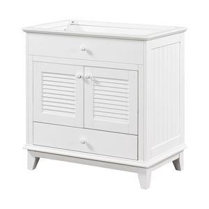 Base de Baño Blanca de 30 Pulgadas sin Lavabo, Mueble de Dos Puertas y un Cajón para Baños Pequeños - Product Image 2