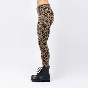 Legging de yoga vert uni mi-taille en Spandex/Polyester, séchage rapide, respirant, effet ventre plat et anti-transpiration - Product Image 6