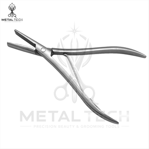7 Inch Flat Teeth Silver Stainless Steel <b>Clamp</b> Hair Extension Plier with Smooth Grooves Keratin Hair Extensions Tools - Product Image 4