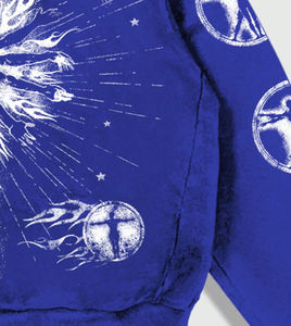 Sweat à capuche zippé surdimensionné en coton avec épaules tombantes, imprimé avec des patchs, sérigraphié, pour hommes, fabrication OEM personnalisée - Product Image 6