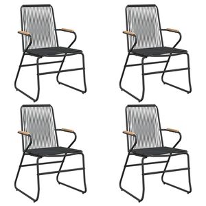 Set da pranzo in Rattan in PVC nero da 5 pezzi - Product Image 4