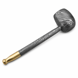 Jexmoo Pipa de Fumar de Acero de Damasco de Lujo Hecha a Mano, Reutilizable, con Funda de Cuero, Regalo para Papá, Esposo, Novio - Product Image 2
