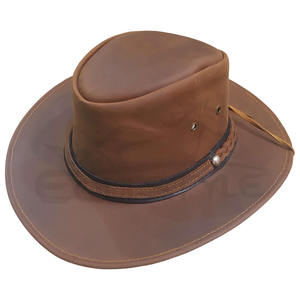 Wholesale Leather <b>Hats</b> Custom Made Handcrafted Premium Western <b>Hats</b> For <b>Men</b> Women American Australian Style Cowboy <b>Hats</b> - Product Image 5