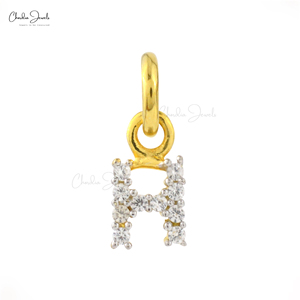 Ready to Ship H Initial Charm Pendant 925 Sterling Silver Natural White Zircon Fashion Alphabet Pendant Factory Wholesale - Product Image 1