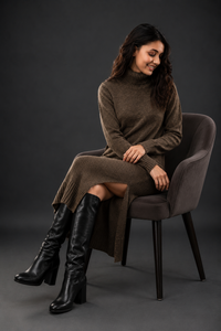 Pull en viscose tricoté respirant à col roulé style coréen pour femme, coupe ample, hiver-printemps - Product Image 3