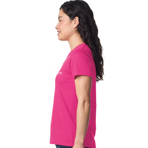 Camiseta de Mujer de Peso Medio en Color Heliconia, Algodón Suave, Manga Corta, Cómoda, Informal, Básica, de Primera Calidad - Product Image 3