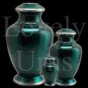 Urnes funéraires turquoise brillantes en gros, 3 tailles, pour adultes, taille moyenne, conteneur commémoratif pour cendres. - Product Image 4