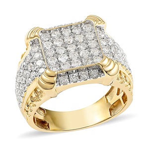 Bague Chevalière de Fiançailles pour Homme de Créateur, Style Iced Out, avec Moissanite Taille Ronde, en Argent Sterling 925, Bijoux Hip Hop - Product Image 1