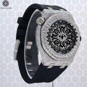 Montre de luxe pour homme en moissanite de qualité supérieure, style hip-hop, résistante aux rayures, tendance, pour soirée, en vente - Product Image 3