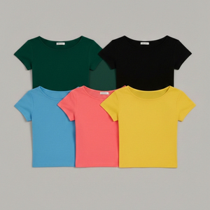 Crop top uni pour femme, respirant et à séchage rapide, vente en gros, fabricant de vêtements pour femmes au Bangladesh - Product Image 1