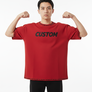 T-shirt streetwear de haute qualité 100% coton pour homme, t-shirts unis vierges, impression de logo personnalisé, t-shirt slim fit - Product Image 1