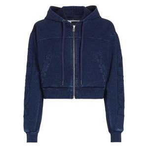 Sudadera con capucha de mezclilla vintage personalizada, estilo desgastado, de algodón grueso, con cremallera, estilo streetwear premium. - Product Image 2