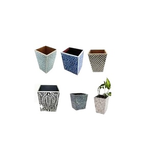 Pot de fleurs décoratif en résine, incrustation d'os, pour jardin et bar, couleur naturelle, à vendre, meilleure qualité polie - Product Image 1