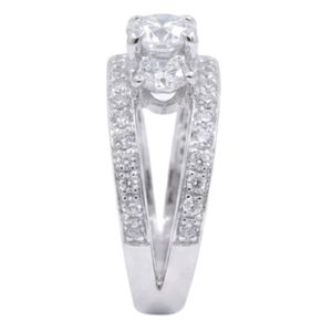 Bague unisexe Gemvanity SR1454 plaquée or 14 carats, luxe chrétien classique, sertissage en canal, moissanite taille brillant pour femme - Product Image 4