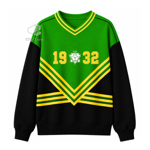 เสื้อสเวตเชิ้ตคอกลมผ้าฝ้ายปักลายสีเขียวและสีเหลืองสำหรับผู้หญิง แบรนด์ Chi Eta Phi เหมาะสำหรับชุดนักเรียนหญิงในชมรม - Product Image 1