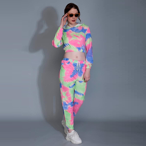 Conjunto Deportivo para Mujer, Manga Larga, Pantalones con Cordón, Ropa Casual, Transpirable, Ligero, 100% Algodón, Ropa de Gimnasio, Ropa Deportiva - Product Image 4