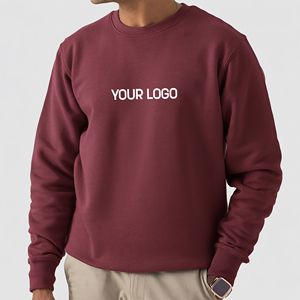 เสื้อฟลีซผ้าฝ้ายแท้ 100% สำหรับผู้ชาย ทรงโอเวอร์ไซส์ ทรงบ็อกซี่ ไหล่ตก พิมพ์ลายตามสั่ง ปักลาย แอพพลิเค ตกแต่งด้วยเทคนิคสโตนวอช สำหรับฤดูหนาว - Product Image 2