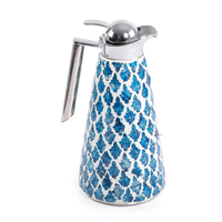 Elegante Termo Clásico Ecológico Hecho a Mano con Nácar y Acero Inoxidable, Aislamiento de 6-12 Horas para Bebidas Frías/Calientes, Ramadán, Eid