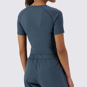 Ropa de Gimnasio para Mujer, Camiseta Corta de Alta Compresión para Verano, Camiseta Corta Deportiva de Moda para Gimnasio al Aire Libre - Product Image 2