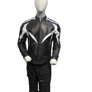 Veste de moto en cuir véritable sur mesure de qualité supérieure, coupe-vent, respirante, vêtements de sport, veste en cuir pour course automobile - Product Image 1