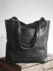 Bolsos de cuero genuino color marrón para mujer en venta a precio asequible con impresión de logotipo personalizado, bolsa de compras y cartera ecológicas. - Product Image 4