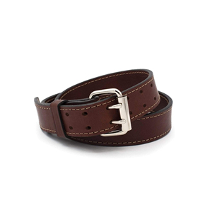 Cinturón de Cuero Genuino Marrón con Hebilla de Pin, Estilo Casual, Color Sólido, Duradero, de Piel de Vaca, con Hebilla Rectangular Plateada, en Venta - Product Image 1