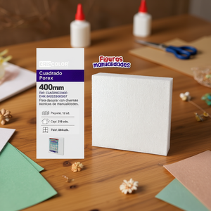 Feuille de polystyrène carrée 40x40cm, thème géométrique, décorations artisanales, origine Espagne, produit artisanal - Product Image 3