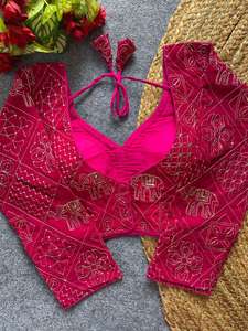 Designer Fancy Work Fully Stitched Ready To Wear Georgette Silk <b>Readymade</b> <b>Blouse</b> - Product Image 3