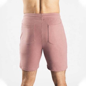 Pantalones Cortos Bermuda para Hombre, Color Rosa Sólido, Largo Medio, con Cordón, Casuales, de Algodón Tejido, Transpirables, con Bolsillos - Product Image 2