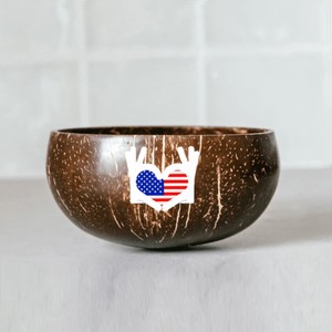 Tazón Ecológico de Cáscara de Coco Impreso en 3D, Estilo Americano para Yogur, Ligero y Único, Regalo para el Día de la Independencia, 4 de Julio - Product Image 1