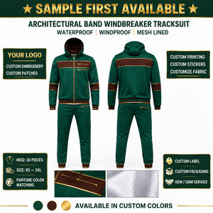 Survêtement multi-panneaux en tissu polyester imperméable avec capuche réglable et cordon de serrage pour homme, combinaison de couleurs personnalisée, vente en gros, mode - Product Image 4