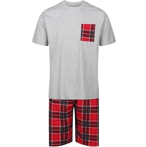 Men's Black Solid Pocket Breathable Polyester T-Shirt <b>Set</b> Red Checkered Shorts Polo Casual <b>Knitted</b> Summer Wear - Product Image 1
