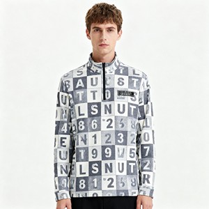 Custom Men's Quarter Zip Golf Pullover Polyester Long Sleeve Sublimation Sports Training Top OEM Wholesale - Product Image 5